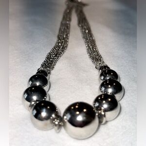 Mr. John Emporer of Fashion silver ball necklace w/tags 2 loose strands see pics
